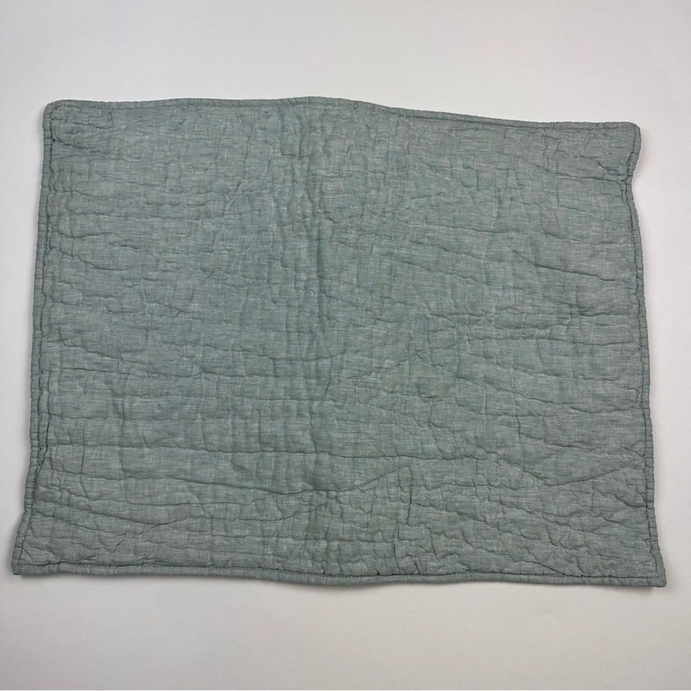Pottery Barn Belgian Flax Linen Handcrafted Quilted Standard Pillow Sham